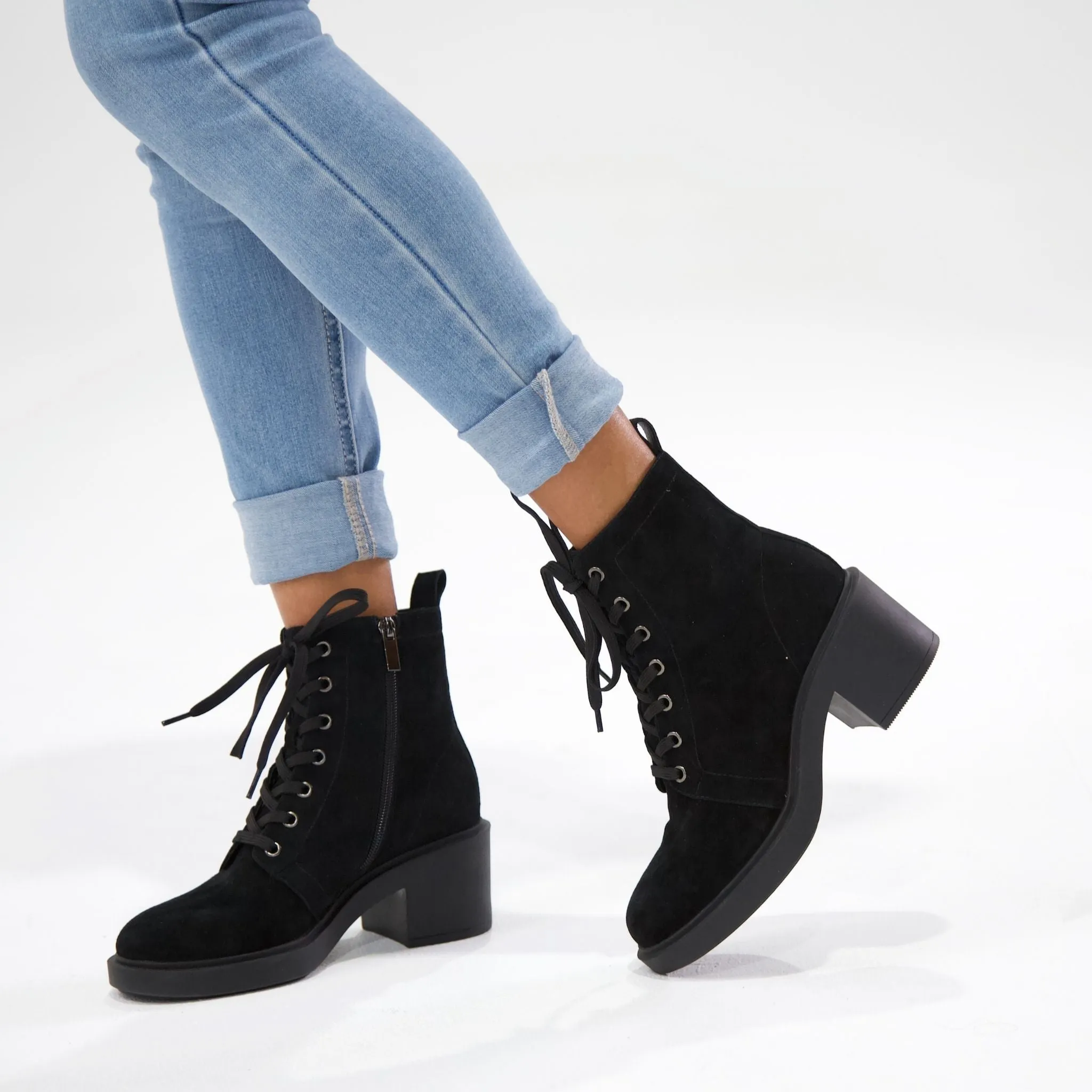 Attila Black Suede Ankle Boots