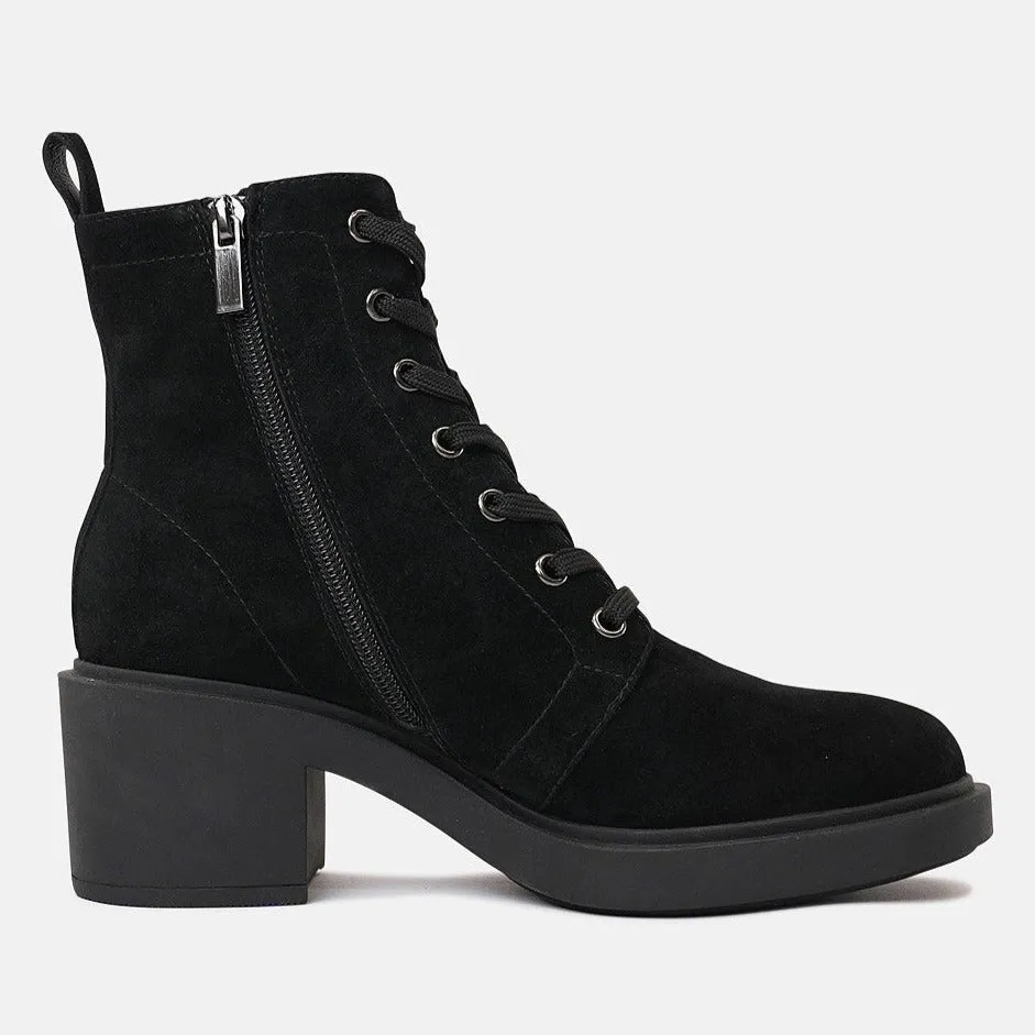 Attila Black Suede Ankle Boots