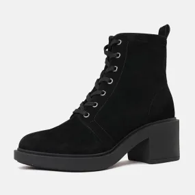 Attila Black Suede Ankle Boots