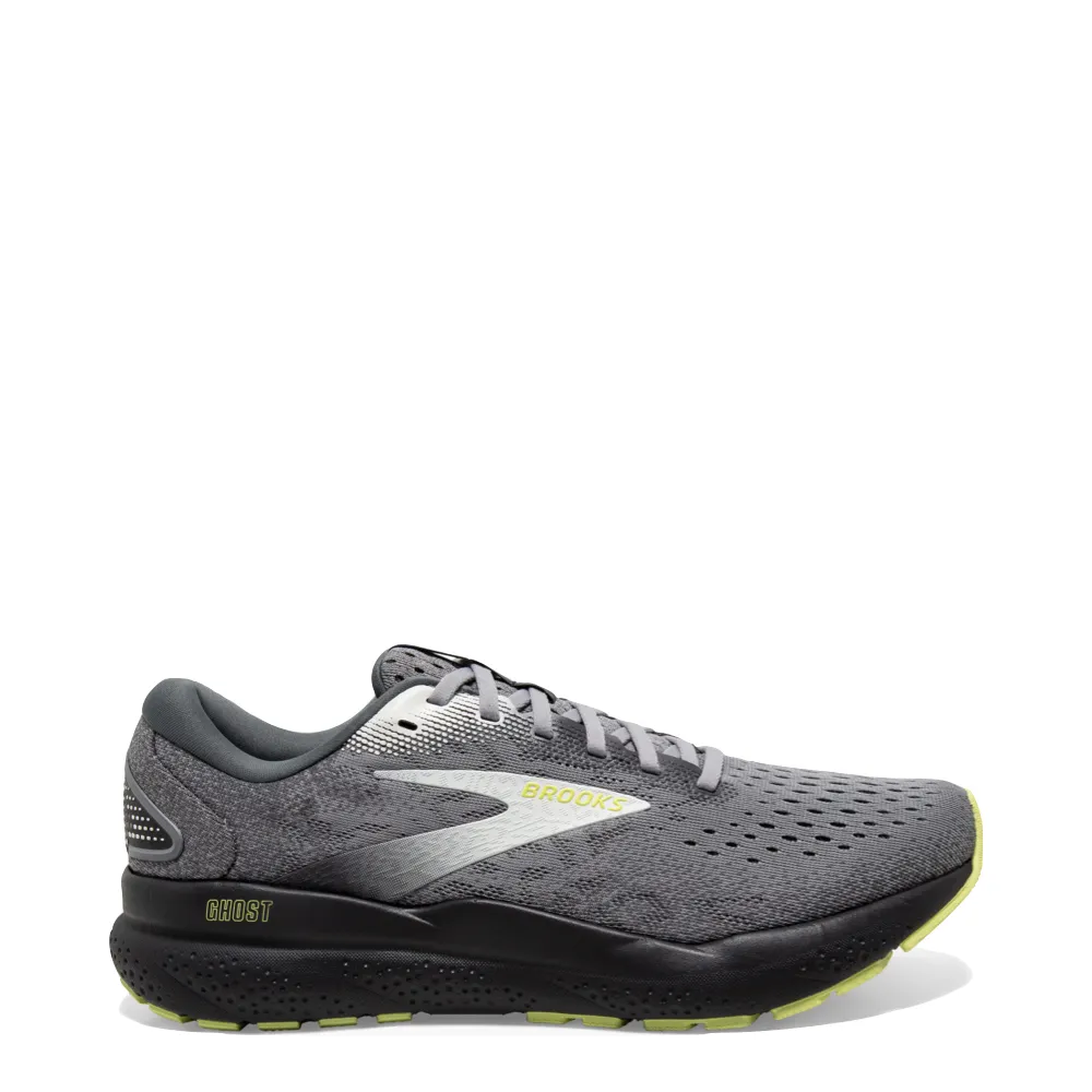 Brooks Men's Ghost 16 Sneaker in Primer/Grey/Lime