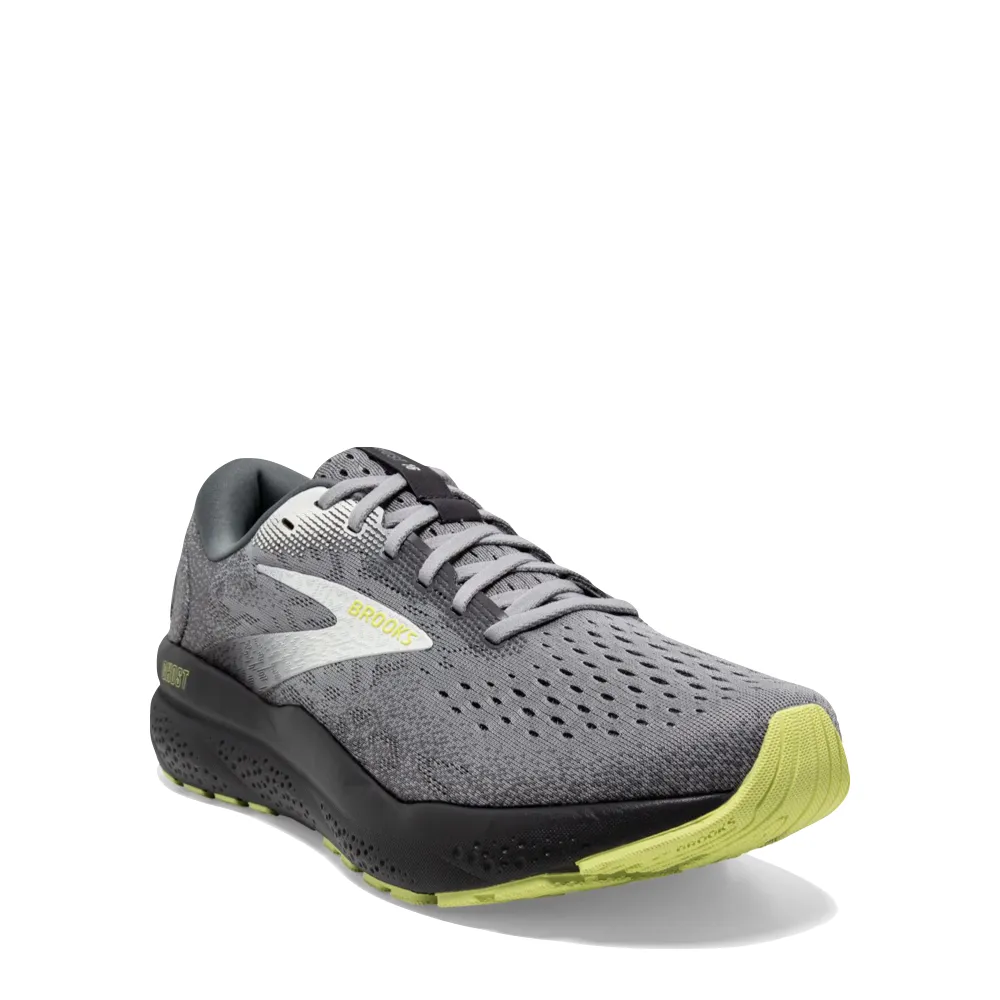 Brooks Men's Ghost 16 Sneaker in Primer/Grey/Lime