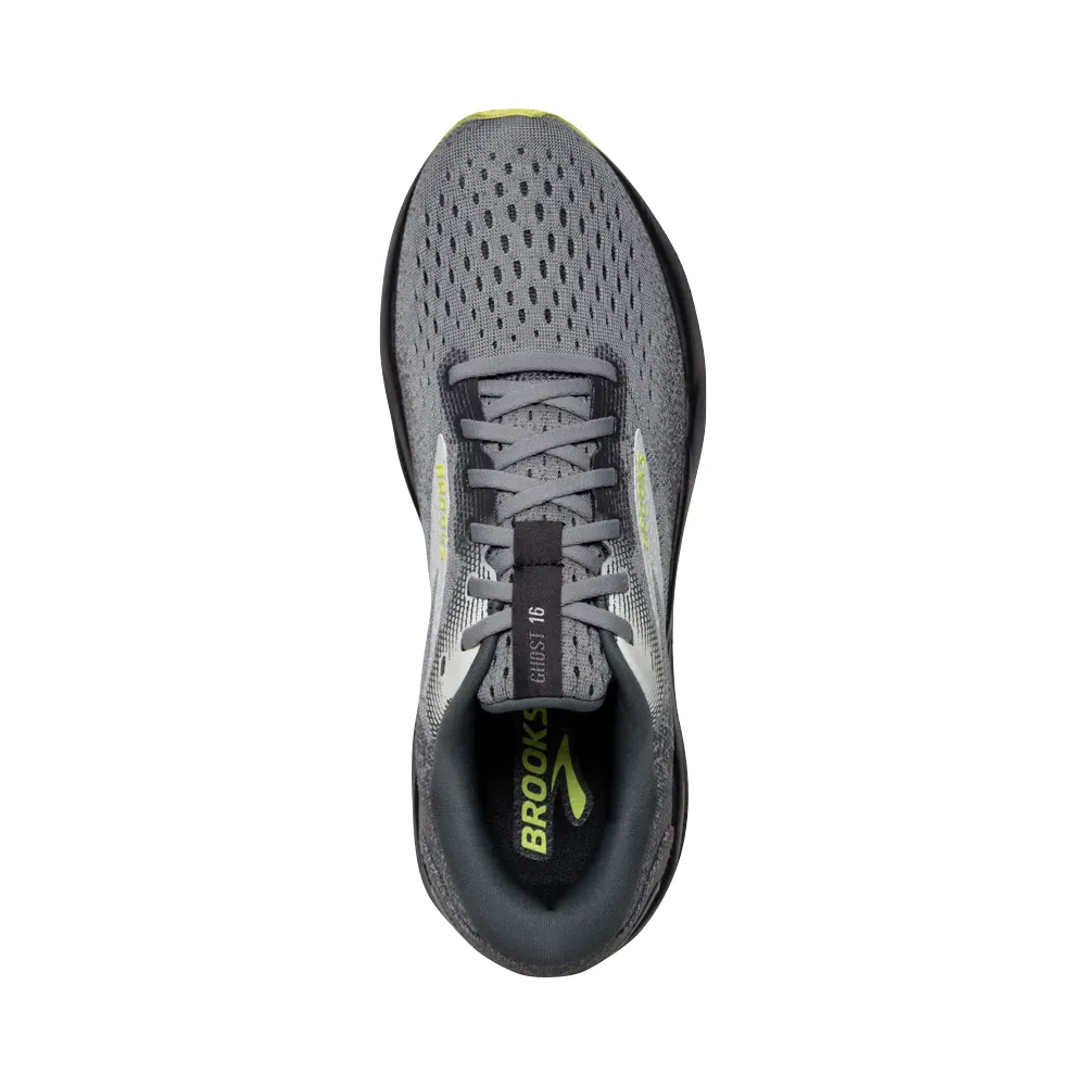 Brooks Men's Ghost 16 Sneaker in Primer/Grey/Lime