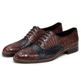 Classic Captoe Oxford- Croc Brown