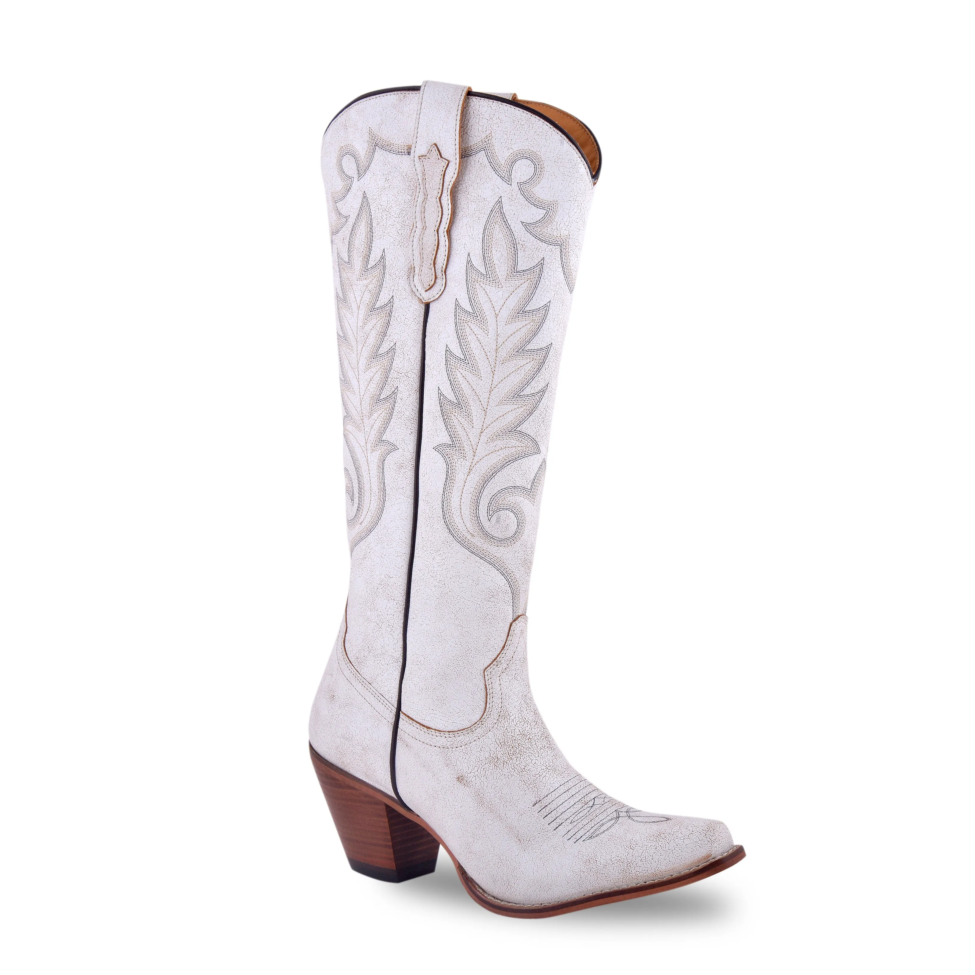 Darling Trail High-Top Cowboy Boots in White