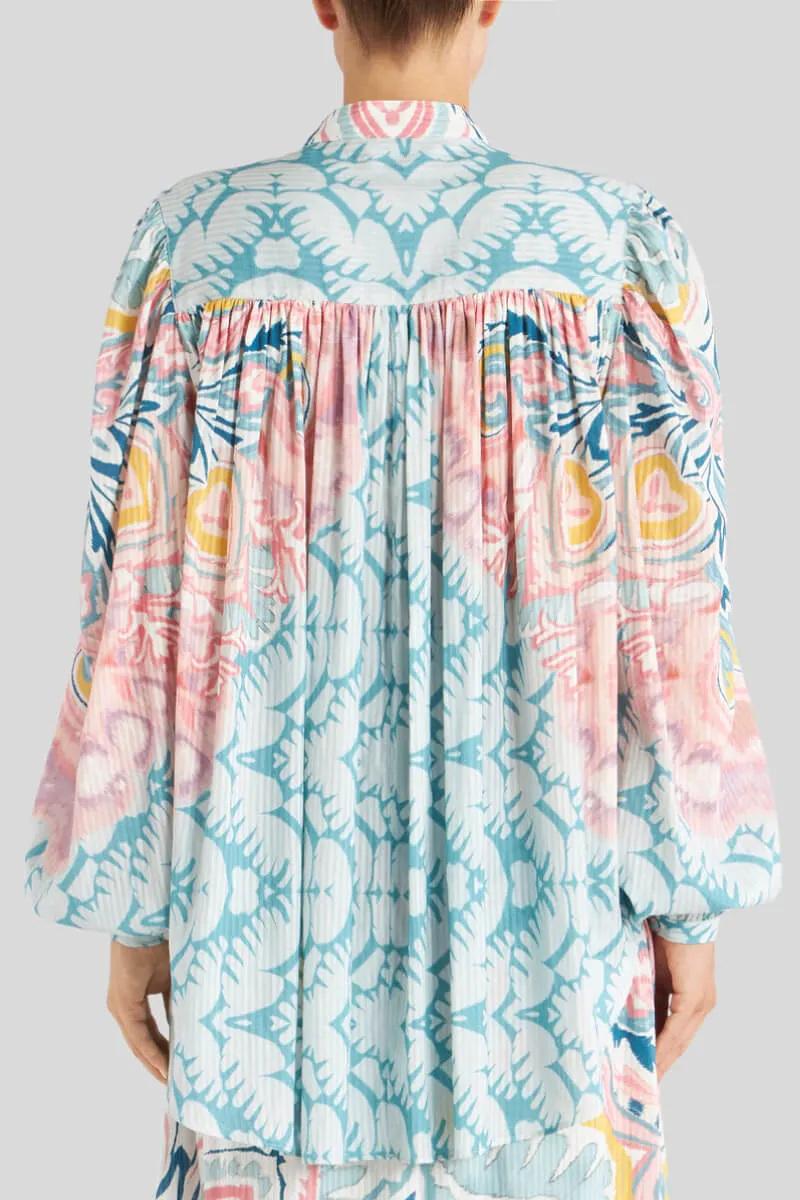 Etro Sunburst Paisley Print Blouse - Light Blue