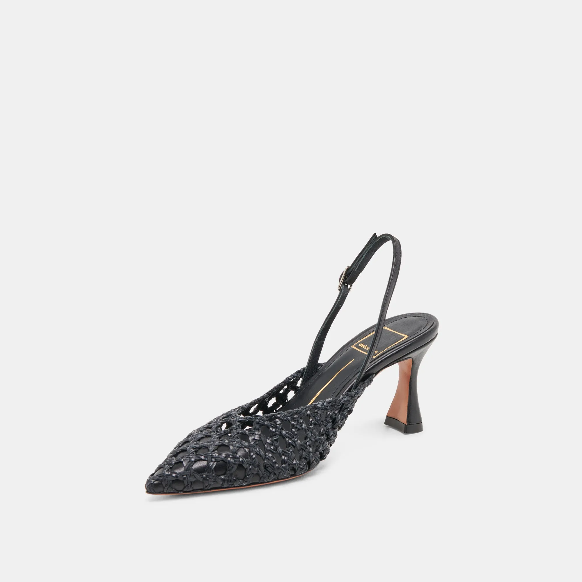 GLORIA HEELS BLACK WOVEN