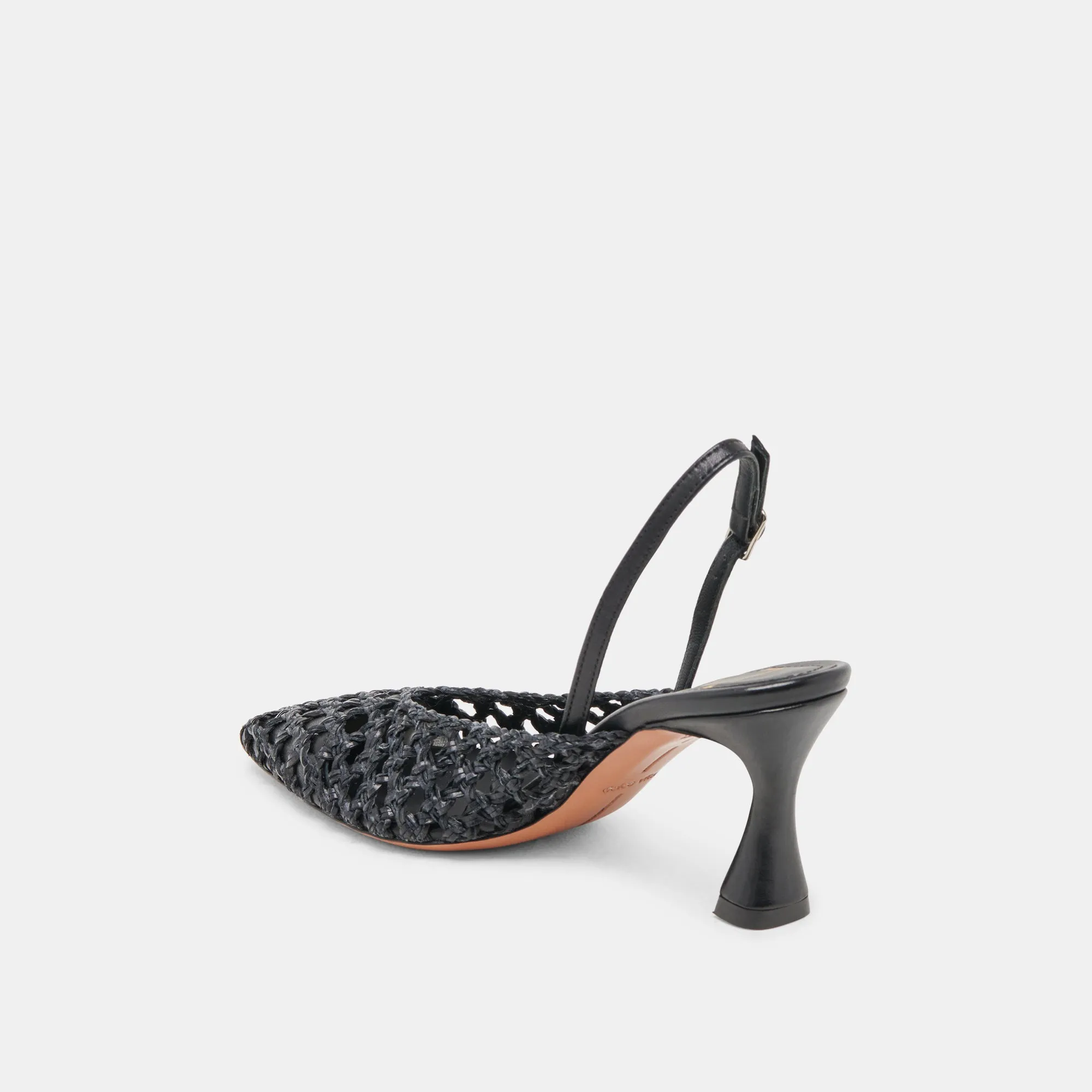 GLORIA HEELS BLACK WOVEN