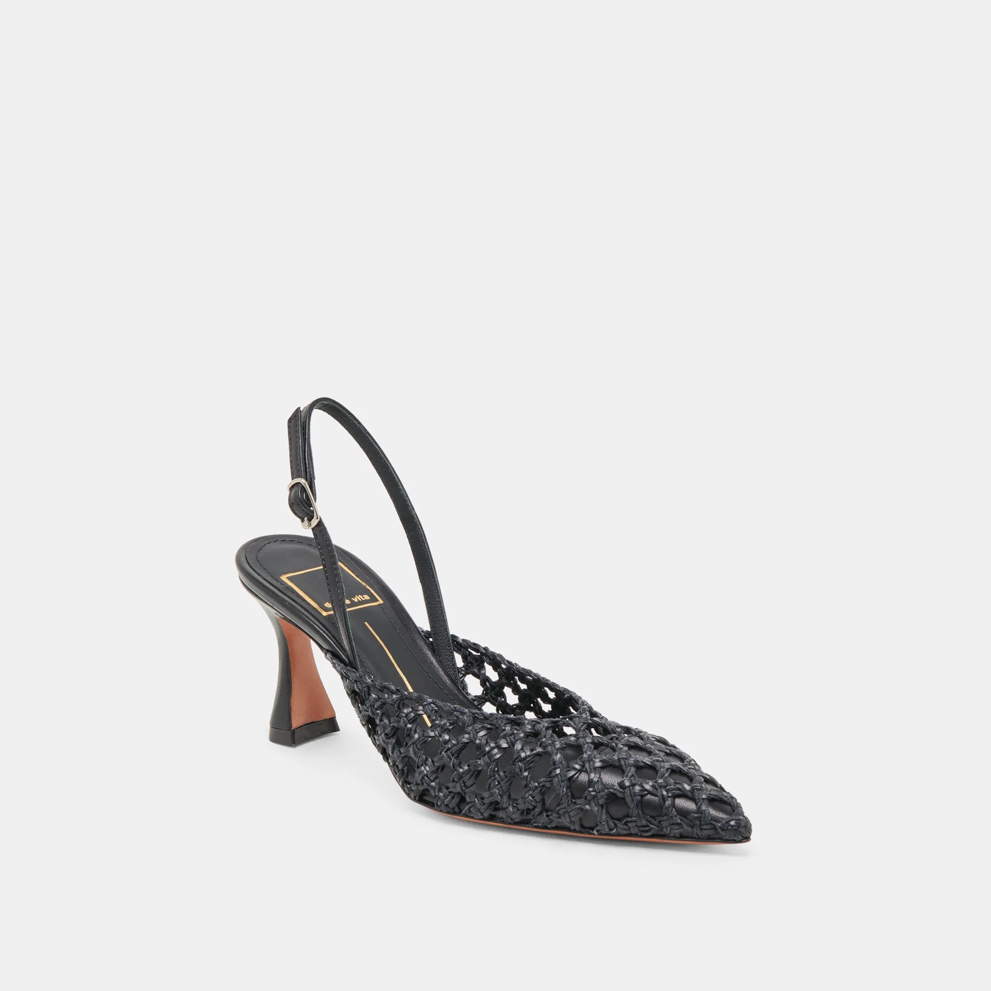 GLORIA HEELS BLACK WOVEN