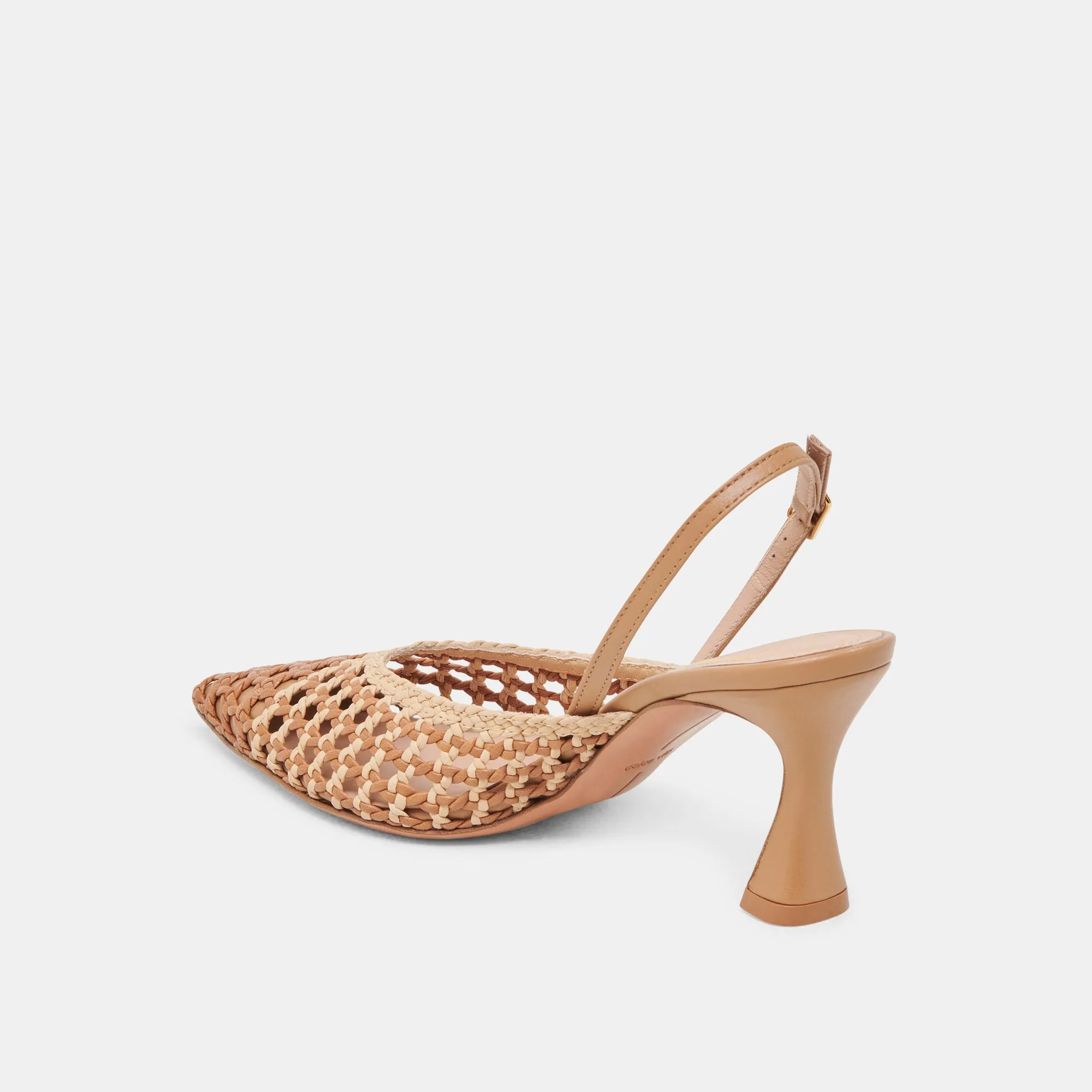 GLORIA HEELS BROWN NATURAL WOVEN