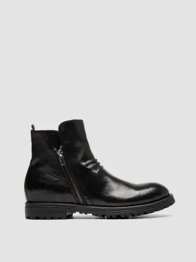 ISSEY RUBBER 009 - Black Leather Zipped Boots