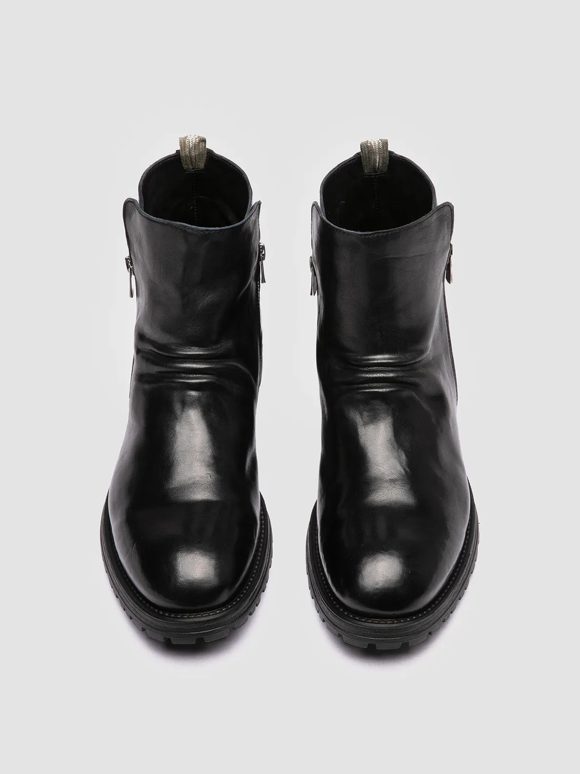 ISSEY RUBBER 009 - Black Leather Zipped Boots