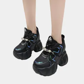 Joskaa 2024 New High Platform Sneakers Black