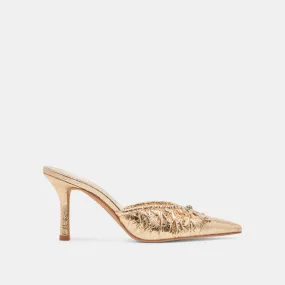 KAIRI HEELS GOLD DISTRESSED LEATHER