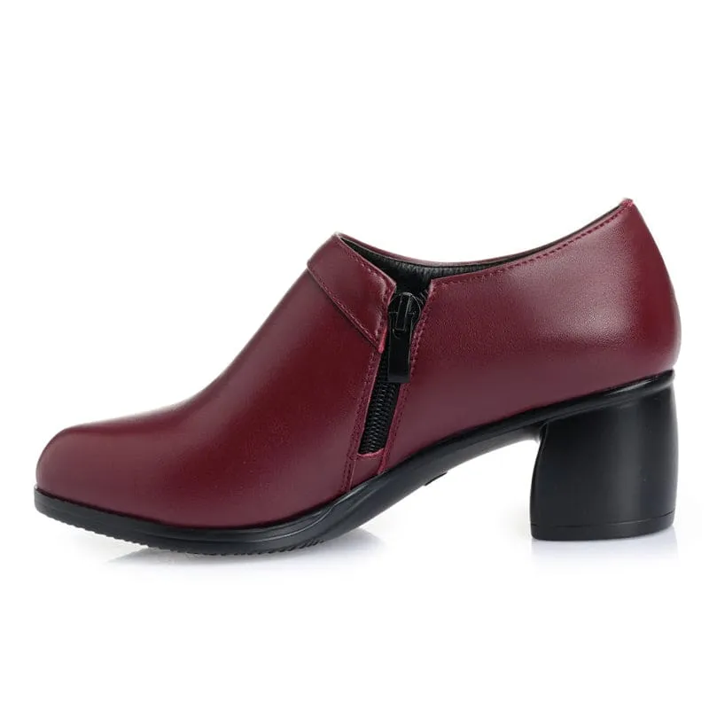 Mid Heels Official Comfortable Soft Leather Shoes