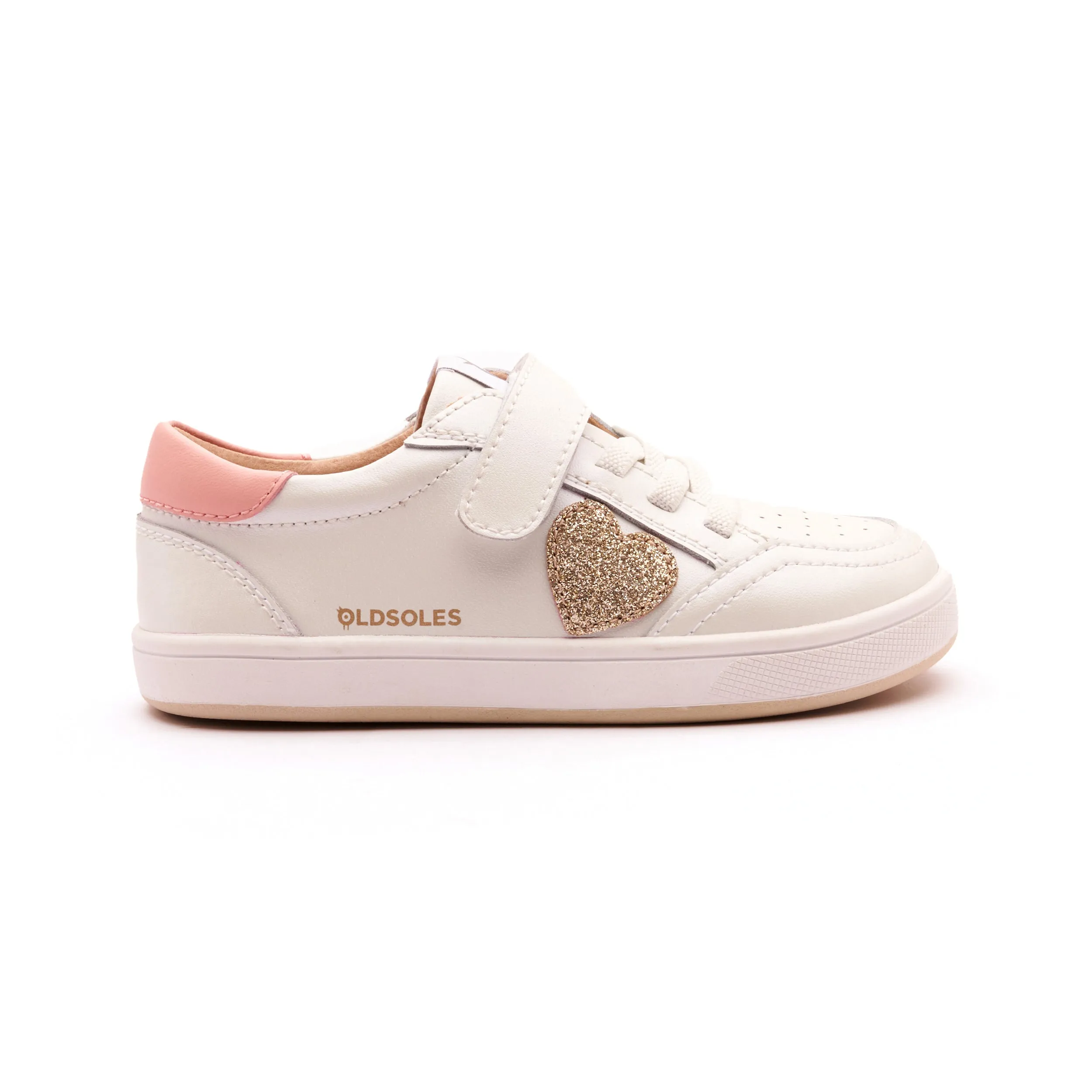 Old Soles Girl's 1020 Razzle Runner Casual Shoes - Nacardo Blanco / Cipria / Glam Gold / White Gold Sole