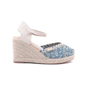 Pisa Blue & Light Gold Espadrilles