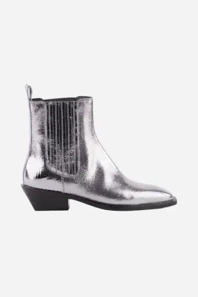 Seychelles Hold Me Down Booties in Metallic Leather Silver