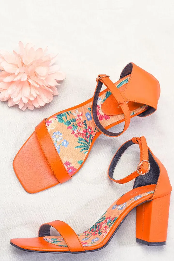 Tangy Floral Block Heels