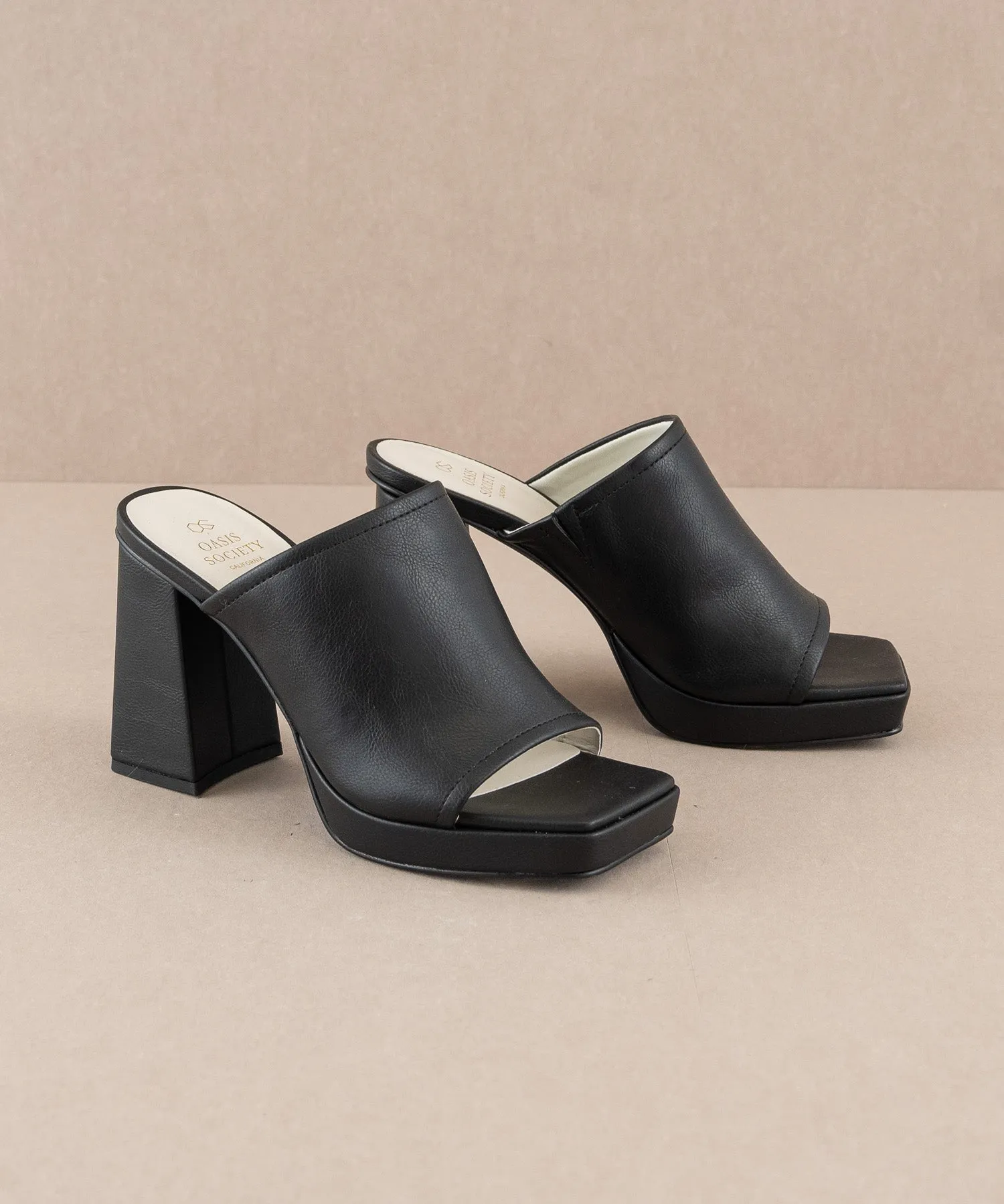 The Vivienne Black | Slip On Platform heel