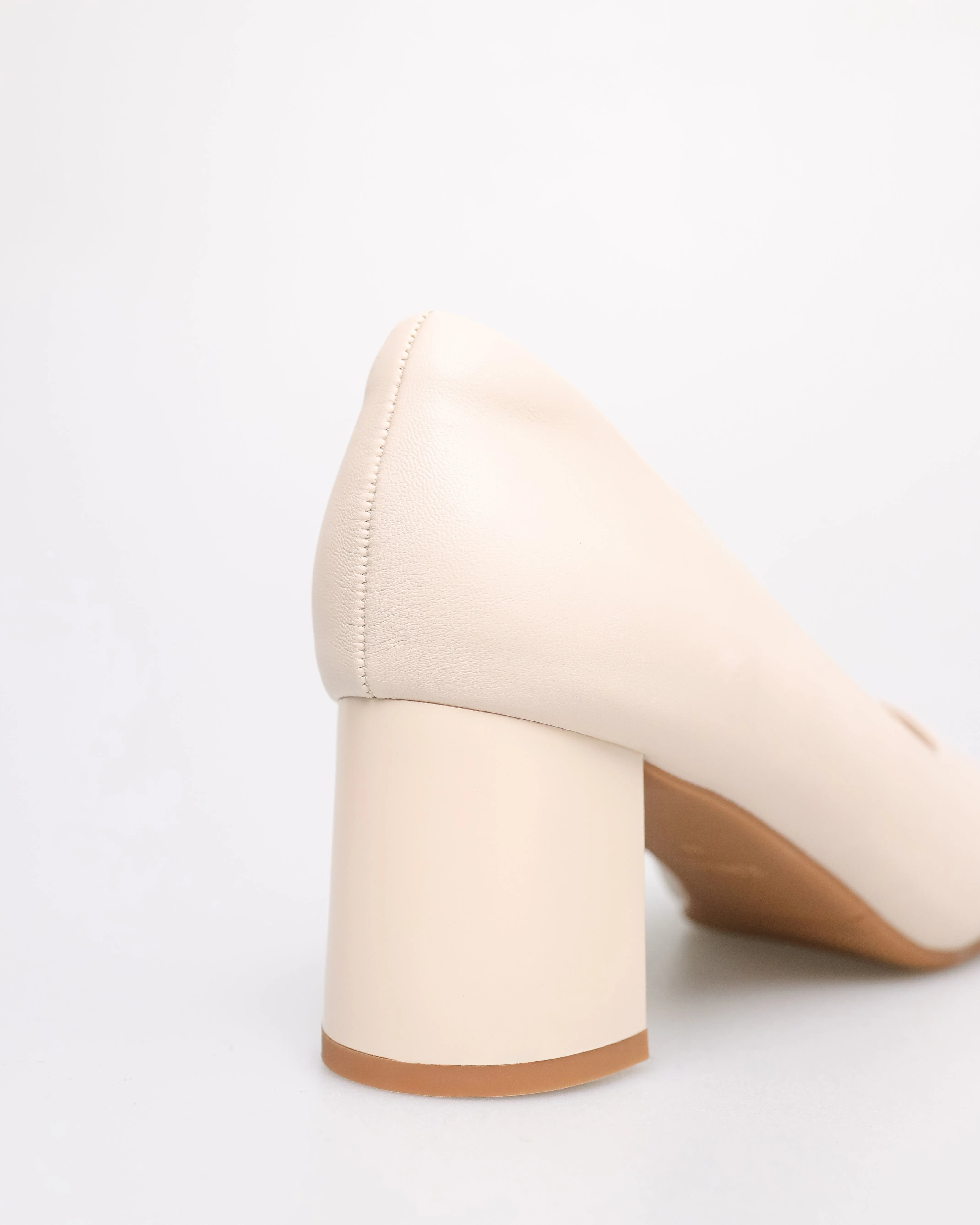 Tomaz YX178 Ladies Formal Block Heels (Cream)