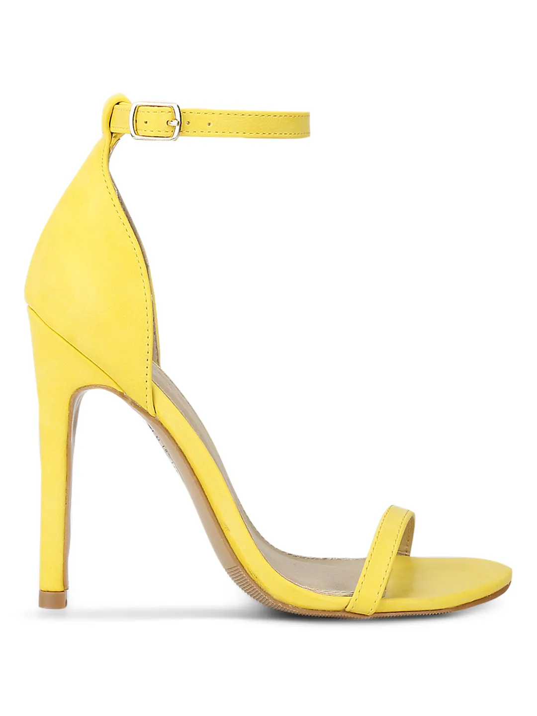 Yellow PU Barely There Stilettos Synthetic